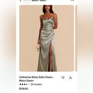 Birdy Grey Moss Green Satin Dress